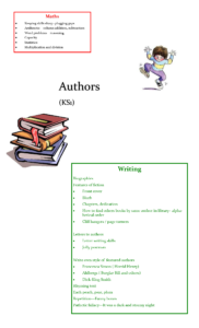 Authors writing KS1